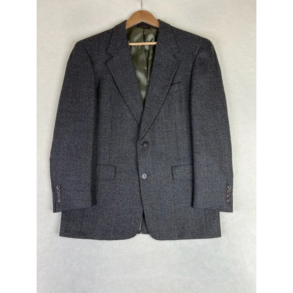 Hart Schaffner Marx Blazer‎ Men's 39R Gray 2 Button Sport Coat Wool